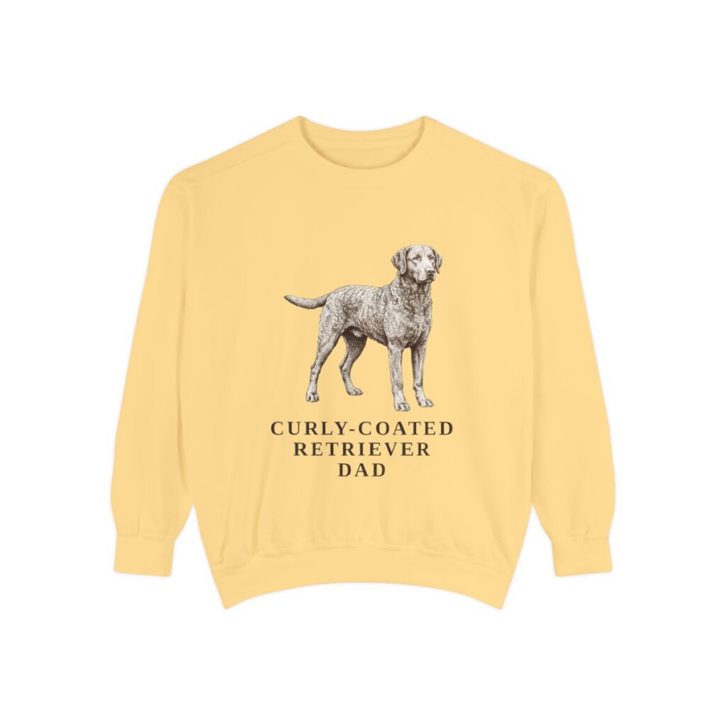 Curly-Coated Retriever Dad Sweatshirt, Butter, front view