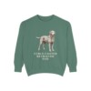 Curly-Coated Retriever Dad Sweatshirt, Light Green, front view