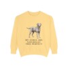 Curly-Coated Retriever Humor Sweatshirt, Butter, front view