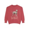 Curly-Coated Retriever Humor Sweatshirt, Crimson, front view