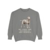 Curly-Coated Retriever Humor Sweatshirt, Grey, front view