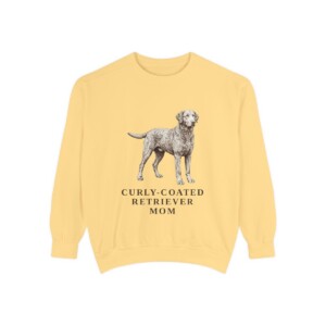 Curly-Coated Retriever Mom Sweatshirt, Butter, front view