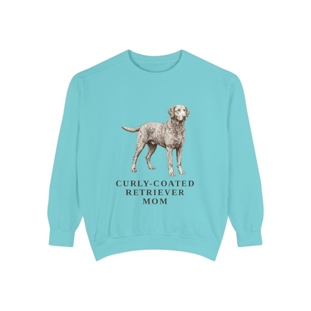 curly-coated-retriever-sweatshirt-mom-chalky-mint Curly-Coated Retriever Mom Sweatshirt, Chalky Mint, front view