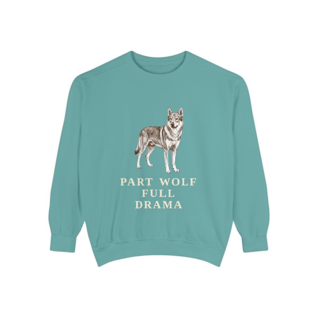 czechoslovakian-vlciak-sweatshirt-humor-seafoam Czechoslovakian Vlciak Humor Sweatshirt, Seafoam, front view