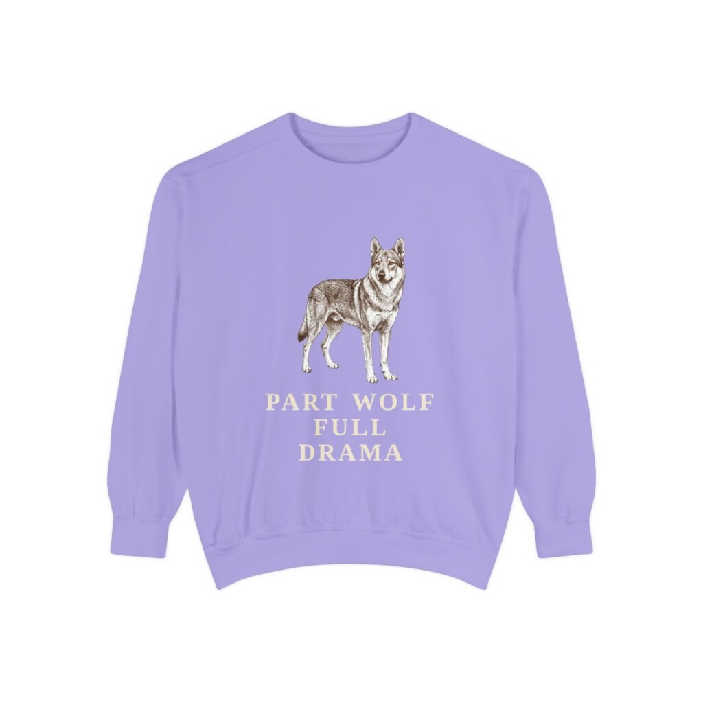 czechoslovakian-vlciak-sweatshirt-humor-violet Czechoslovakian Vlciak Humor Sweatshirt, Violet, front view