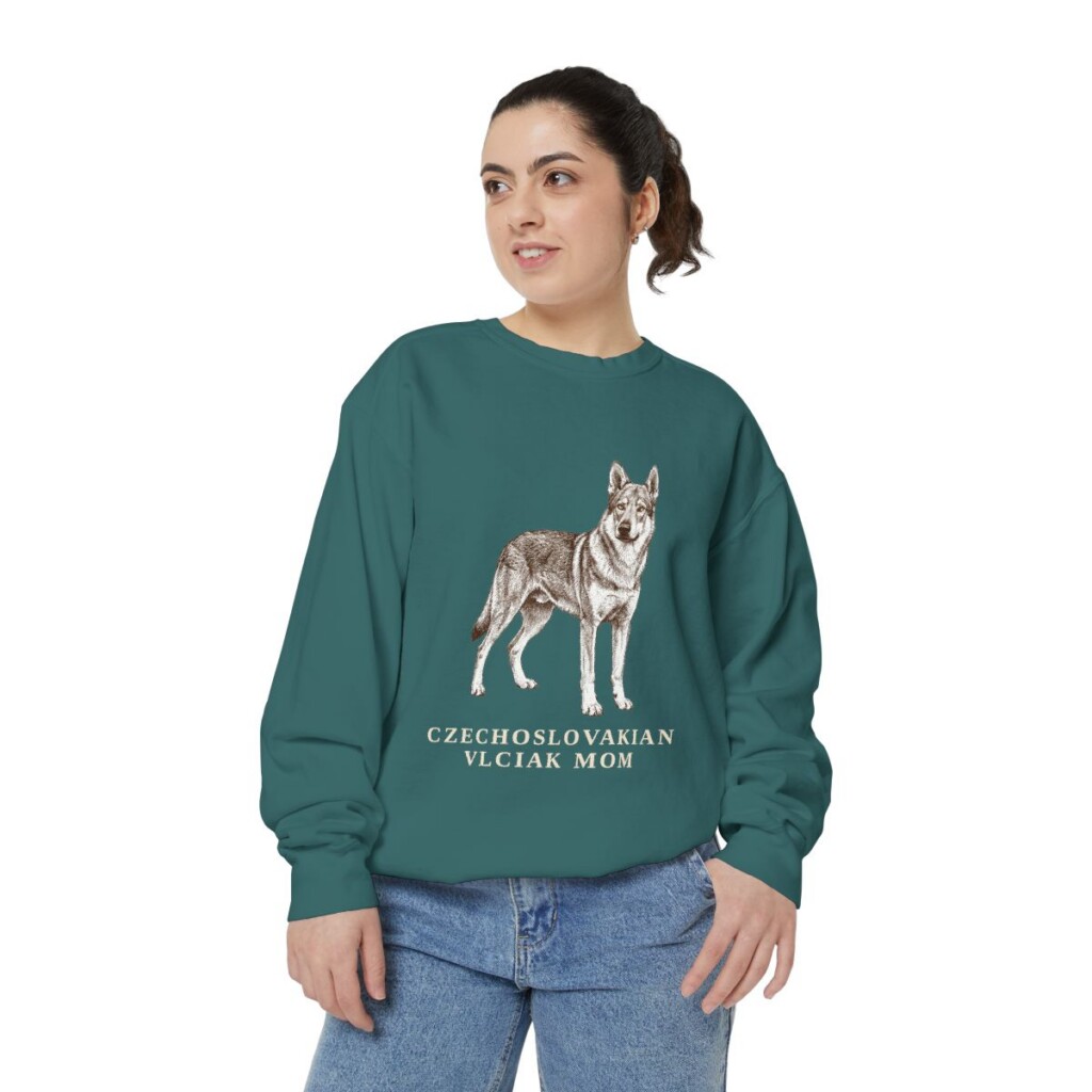 Czechoslovakian Vlciak Mom Sweatshirt, Blue Spruce, person 2 front