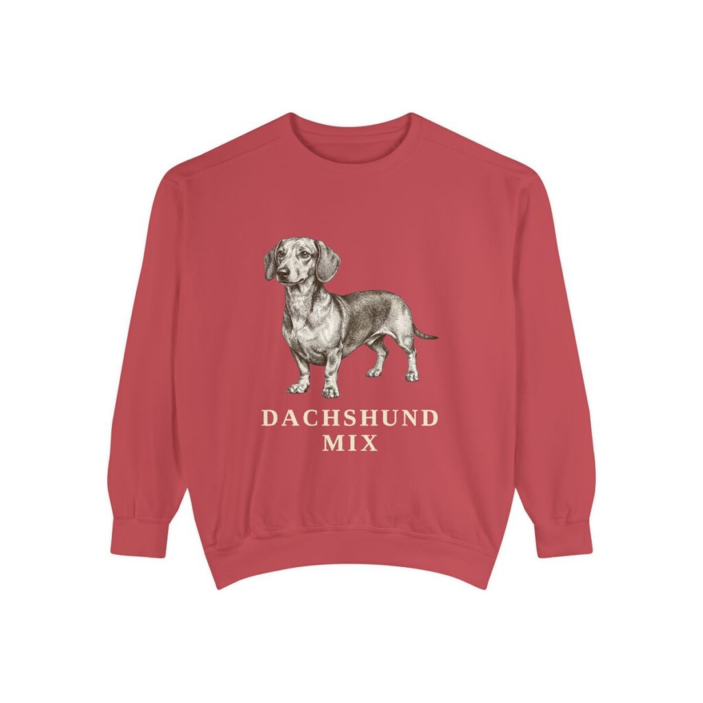 Dachshund Mix Sweatshirt, Crimson, front view