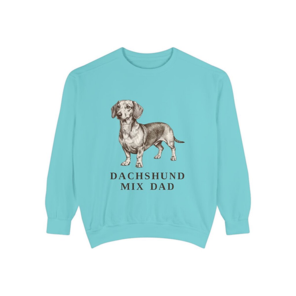 Dachshund Mix Dad Sweatshirt, Chalky Mint, front view