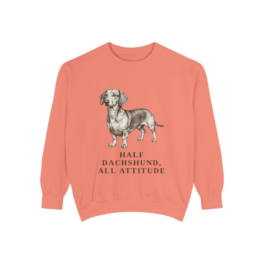 Dachshund Mix Humor Sweatshirt, Terracotta, front view