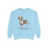 dachshund-mix-sweatshirt-latin-chambray-1 Dachshund Mix Latin Sweatshirt, Chambray, front view