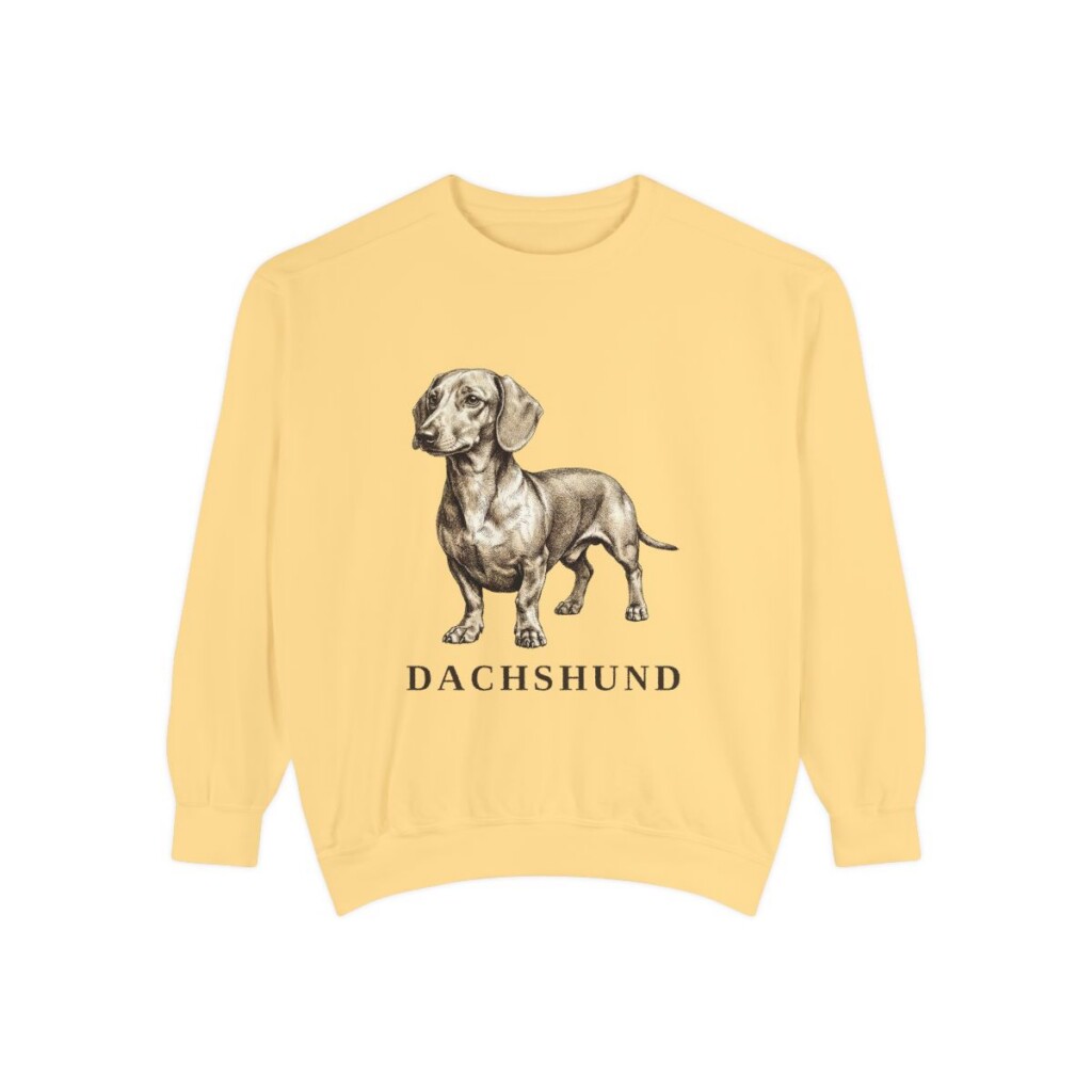 Dachshund Sweatshirt, Butter, front view
