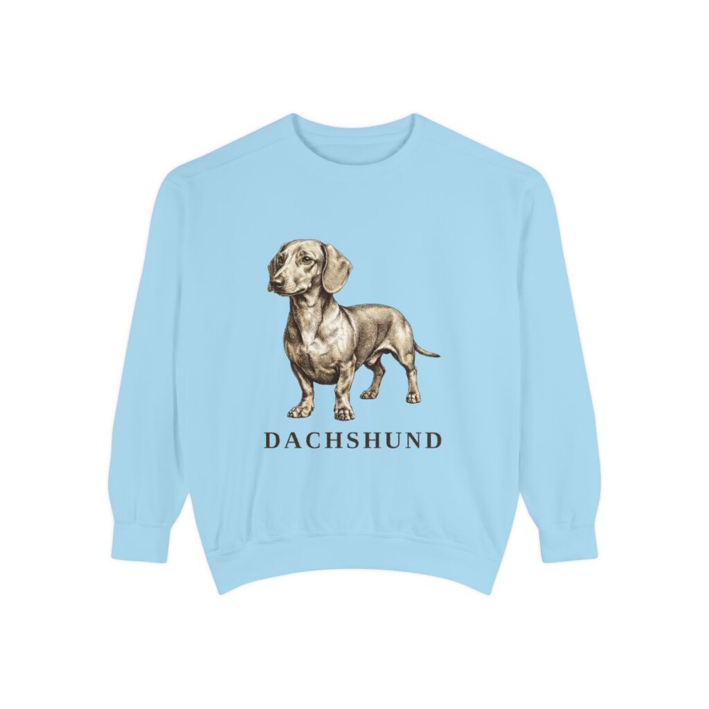 Dachshund Sweatshirt, Chambray, front view