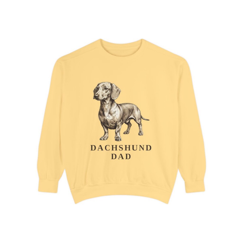 Dachshund Dad Sweatshirt, Butter, front view