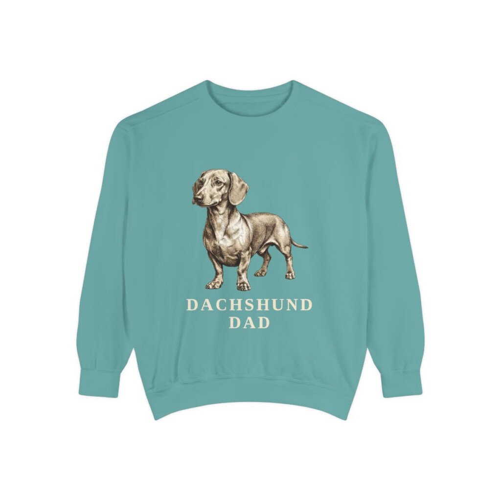 Dachshund Dad Sweatshirt, Seafoam, front view