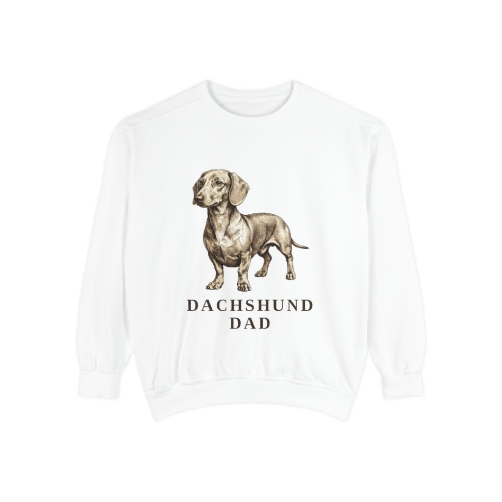 Dachshund Dad Sweatshirt, White, front view
