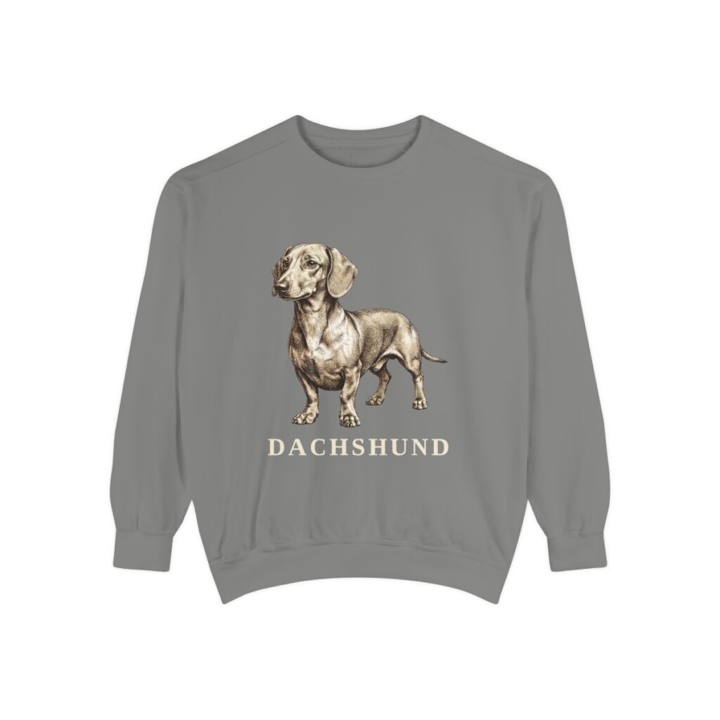 Dachshund Sweatshirt, Grey, front view