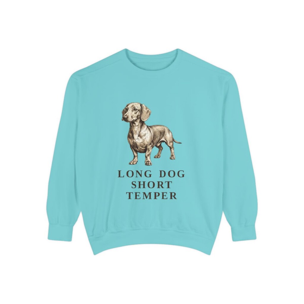 Dachshund Humor Sweatshirt, Chalky Mint, front view