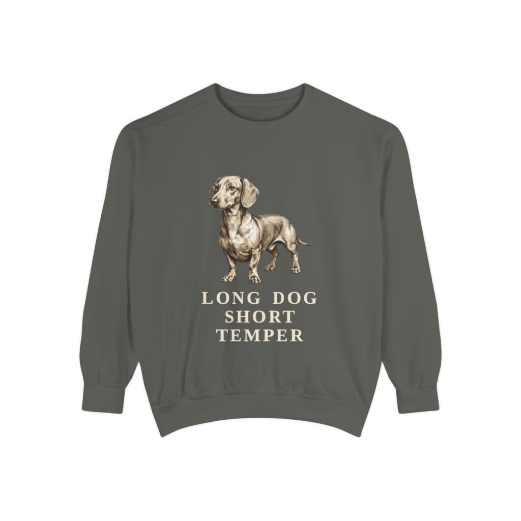 Dachshund Humor Sweatshirt, Pepper, front view