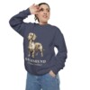 Dachshund Latin Sweatshirt, Denim, person 2 context
