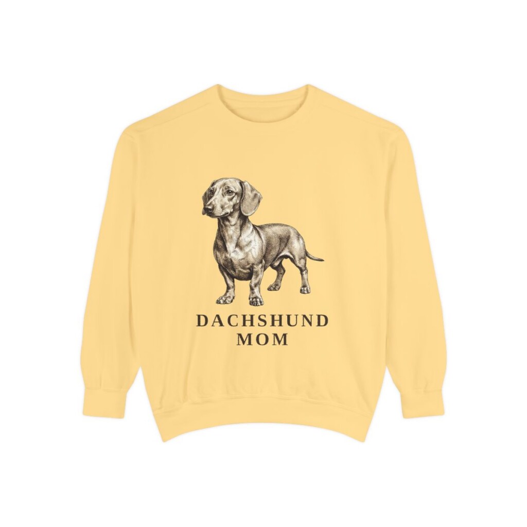 Dachshund Mom Sweatshirt, Butter, front view