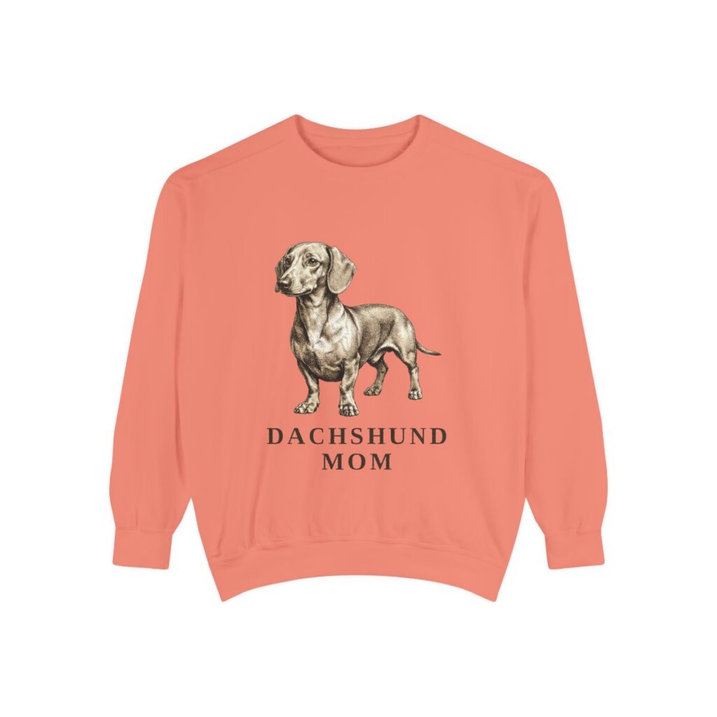Dachshund Mom Sweatshirt, Terracotta, front view