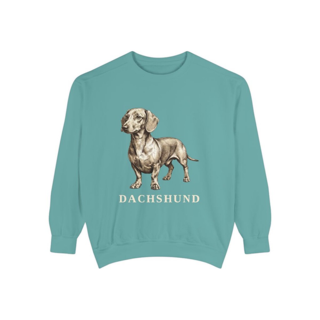 Dachshund Sweatshirt, Seafoam, front view