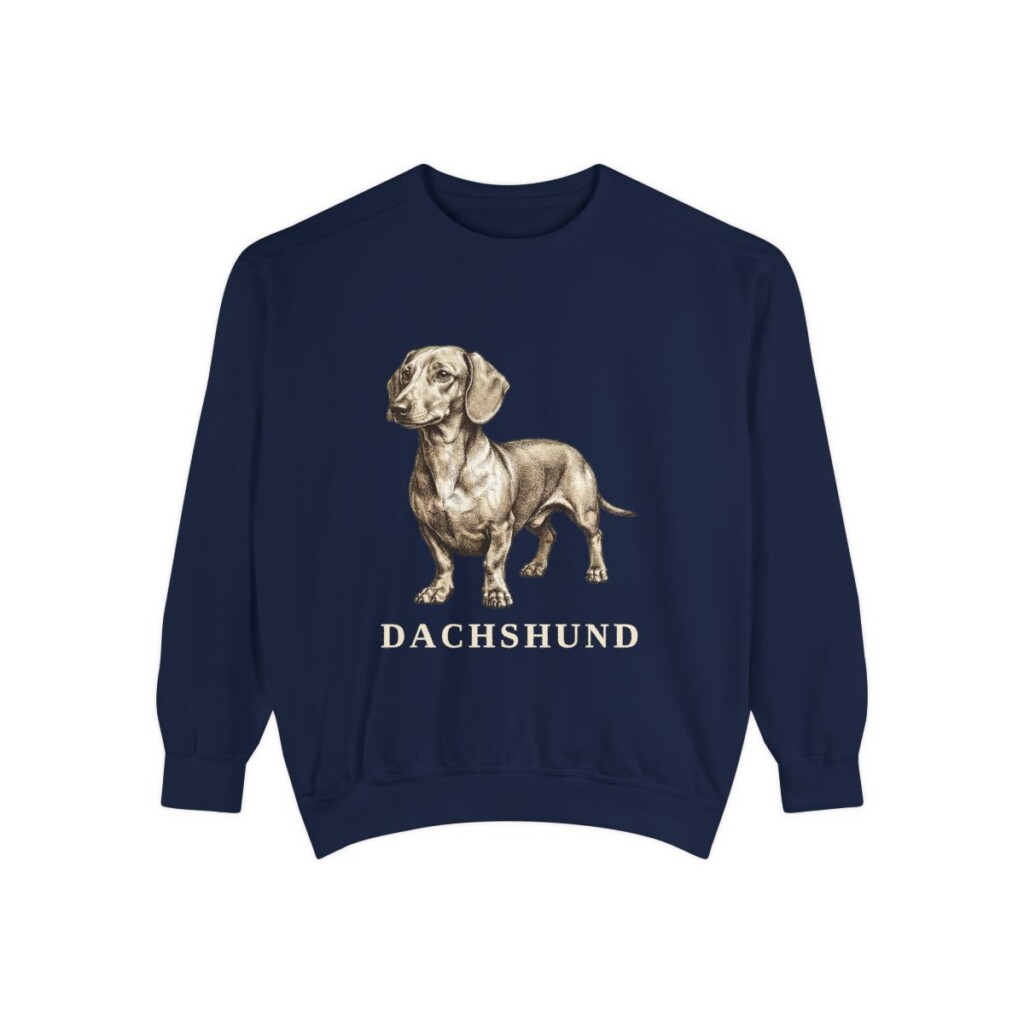 Dachshund Sweatshirt, True Navy, front view