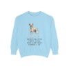 dalmatian-sweatshirt-humor-chambray Dalmatian Humor Sweatshirt, Chambray, front view
