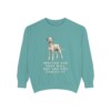 dalmatian-sweatshirt-humor-seafoam Dalmatian Humor Sweatshirt, Seafoam, front view