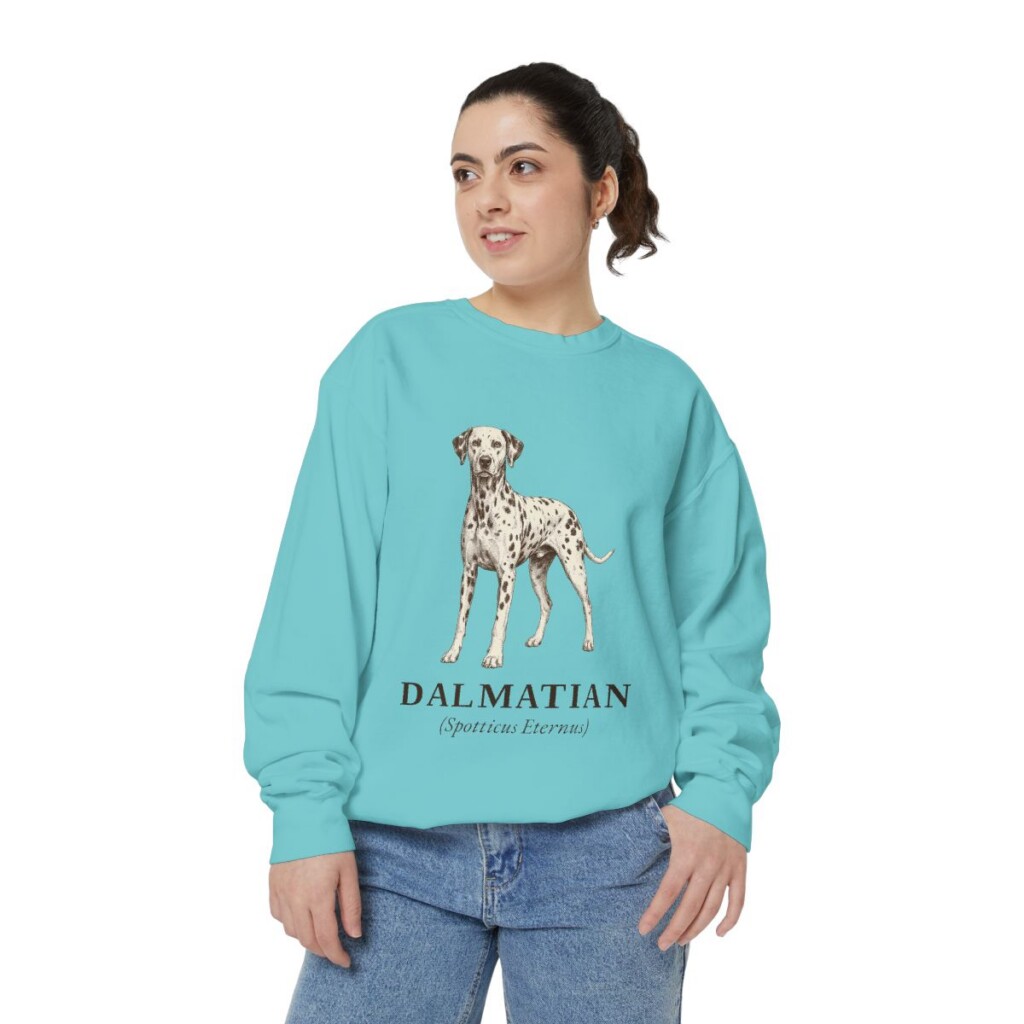 Dalmatian Latin Sweatshirt, Chalky Mint, person 2 front