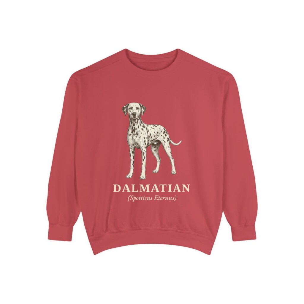 Dalmatian Latin Sweatshirt, Crimson, front view