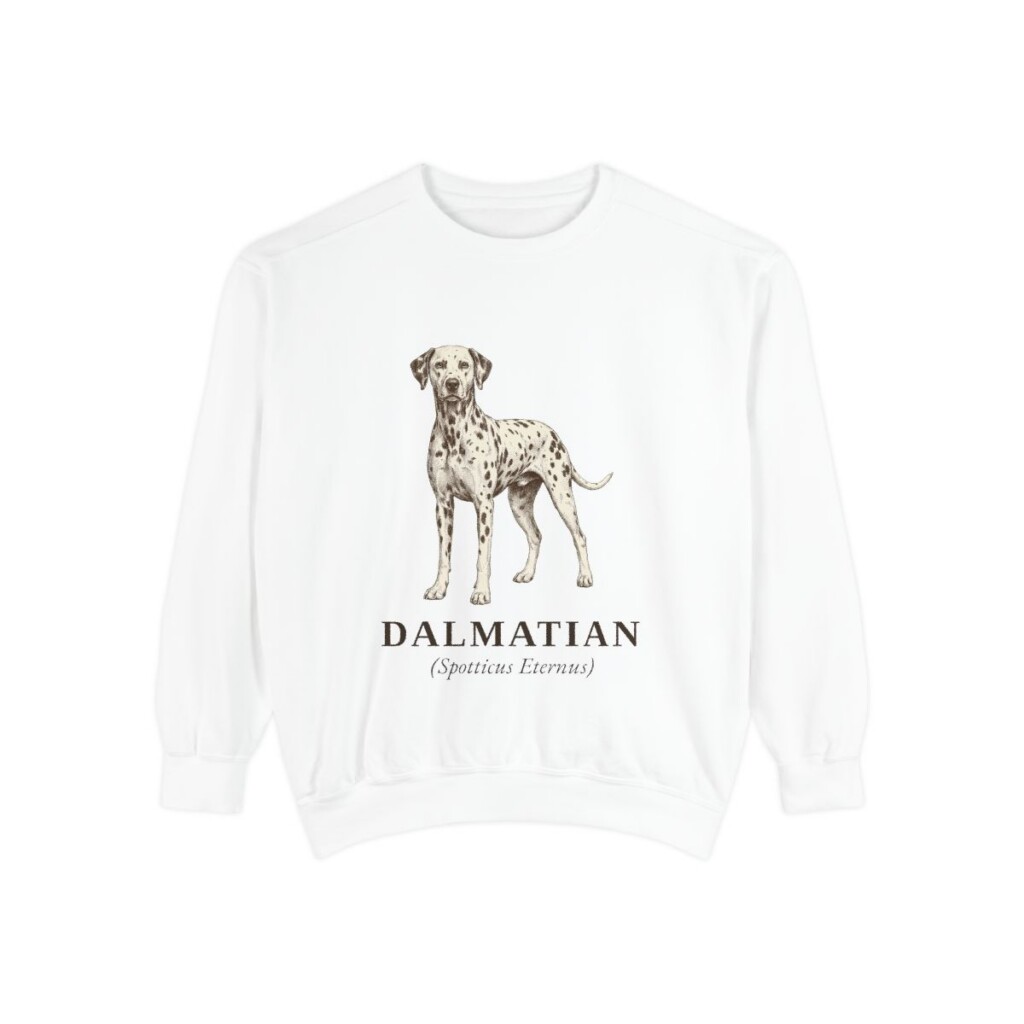 Dalmatian Latin Sweatshirt, White, front view