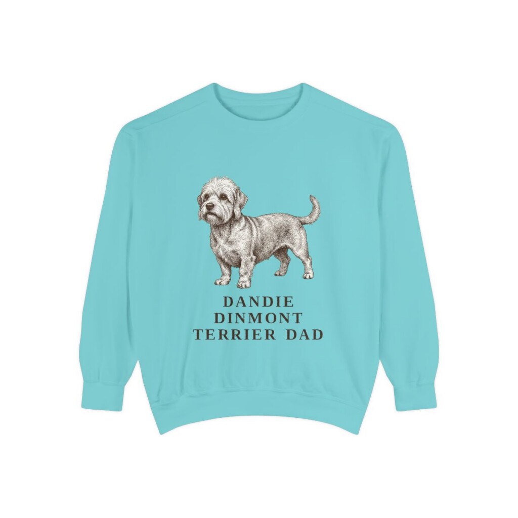 Dandie Dinmont Terrier Dad Sweatshirt, Chalky Mint, front view