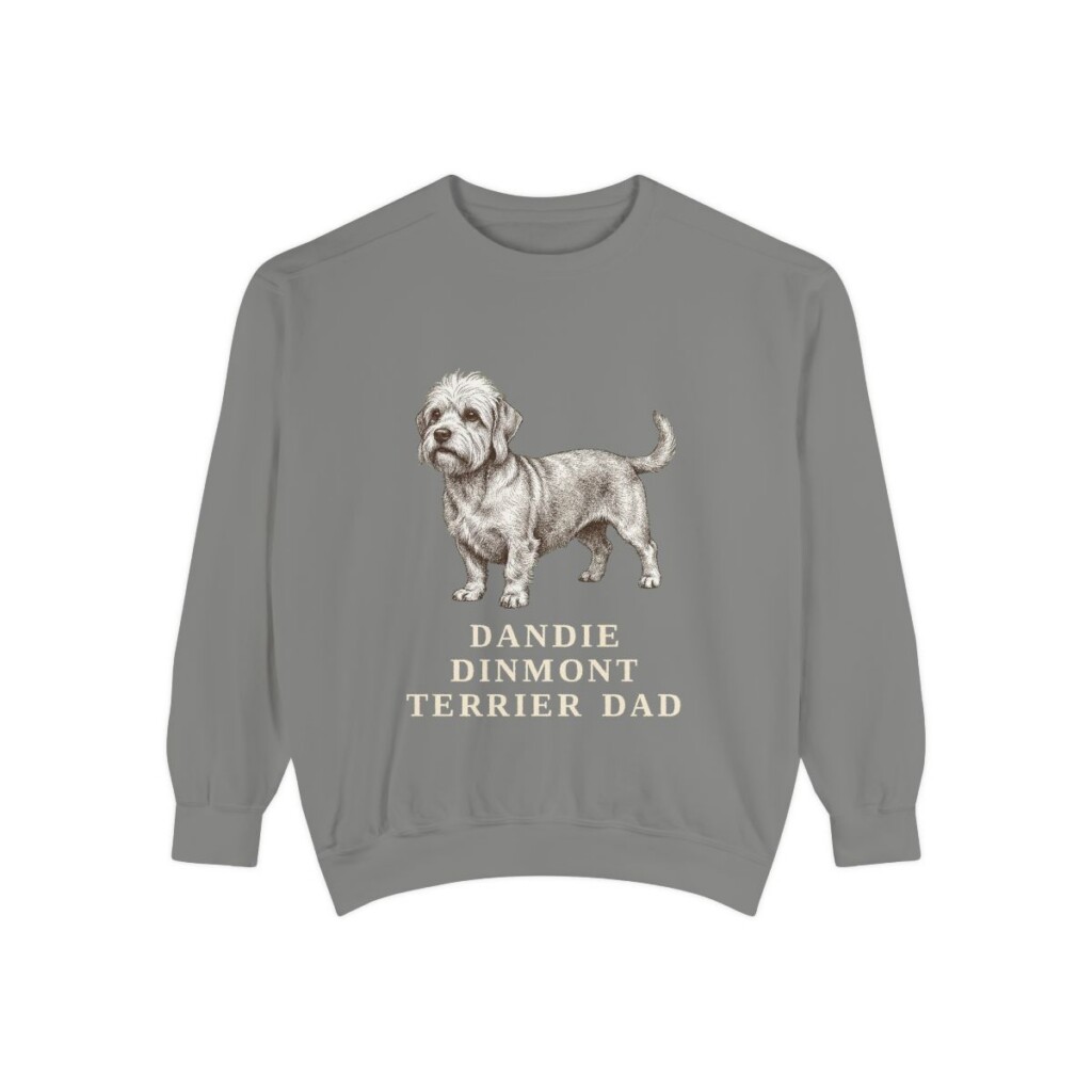 Dandie Dinmont Terrier Dad Sweatshirt, Grey, front view