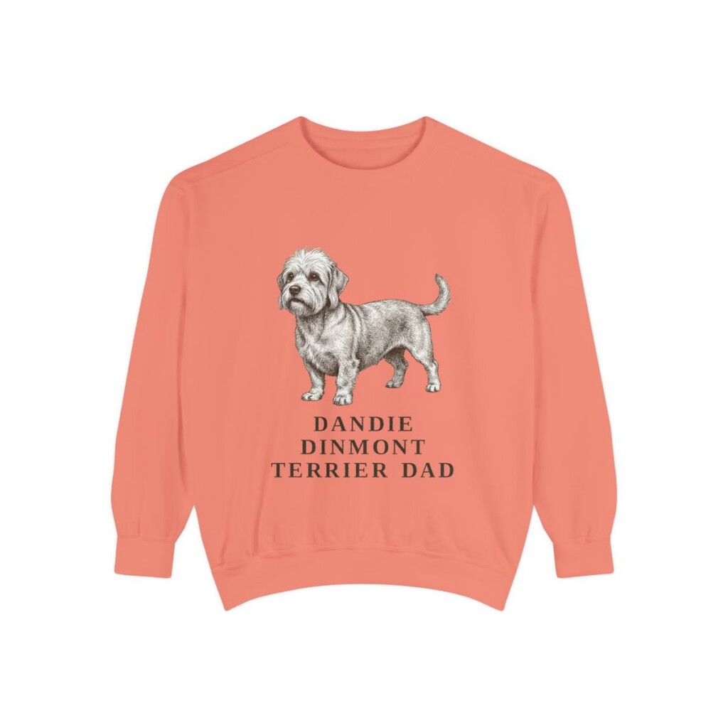 Dandie Dinmont Terrier Dad Sweatshirt, Terracotta, front view