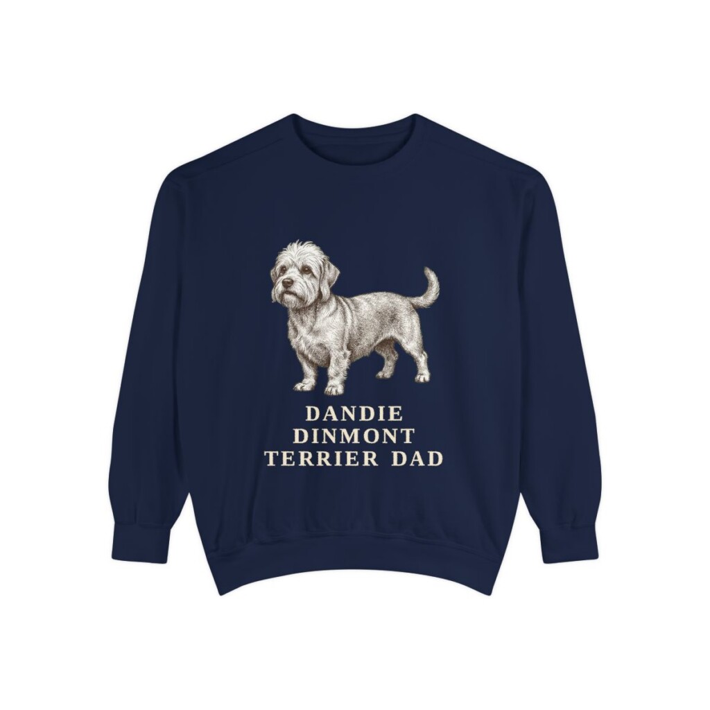 Dandie Dinmont Terrier Dad Sweatshirt, True Navy, front view
