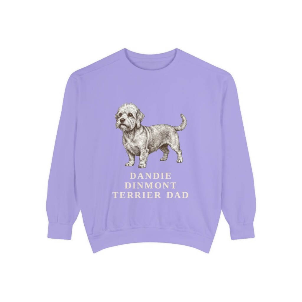Dandie Dinmont Terrier Dad Sweatshirt, Violet, front view