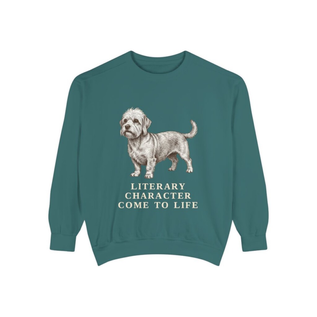 Dandie Dinmont Terrier Humor Sweatshirt, Blue Spruce, front view