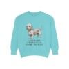 Dandie Dinmont Terrier Humor Sweatshirt, Chalky Mint, front view