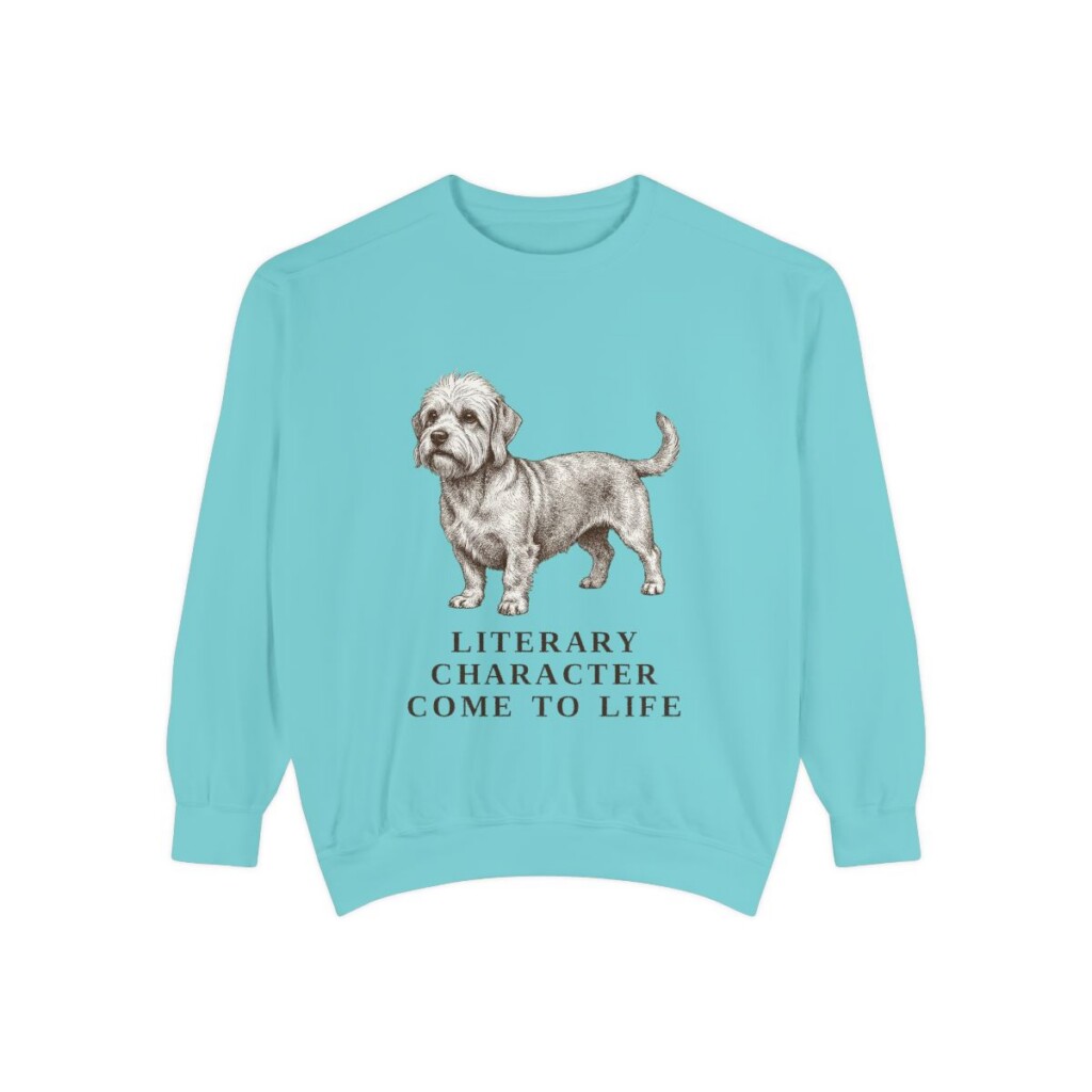 Dandie Dinmont Terrier Humor Sweatshirt, Chalky Mint, front view