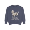 Dandie Dinmont Terrier Humor Sweatshirt, Denim, front view