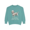 Dandie Dinmont Terrier Humor Sweatshirt, Seafoam, front view