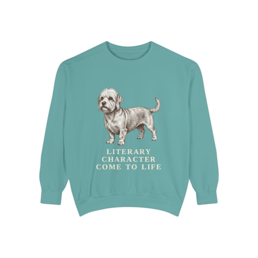 Dandie Dinmont Terrier Humor Sweatshirt, Seafoam, front view