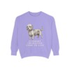 Dandie Dinmont Terrier Humor Sweatshirt, Violet, front view