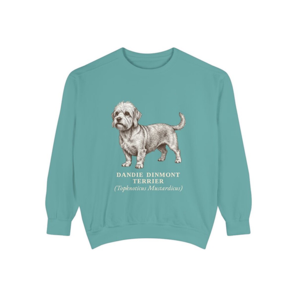 Dandie Dinmont Terrier Latin Sweatshirt, Seafoam, front view