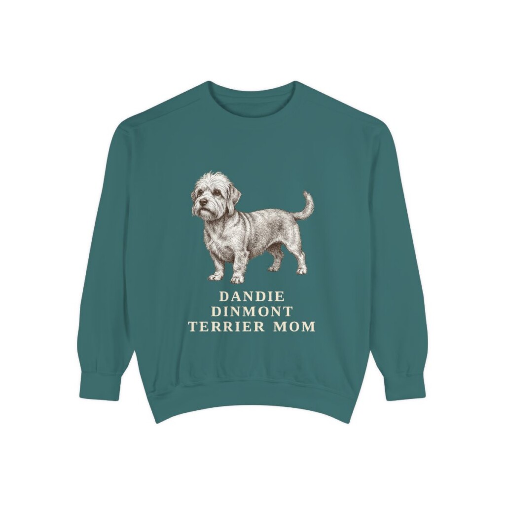 Dandie Dinmont Terrier Mom Sweatshirt, Blue Spruce, front view