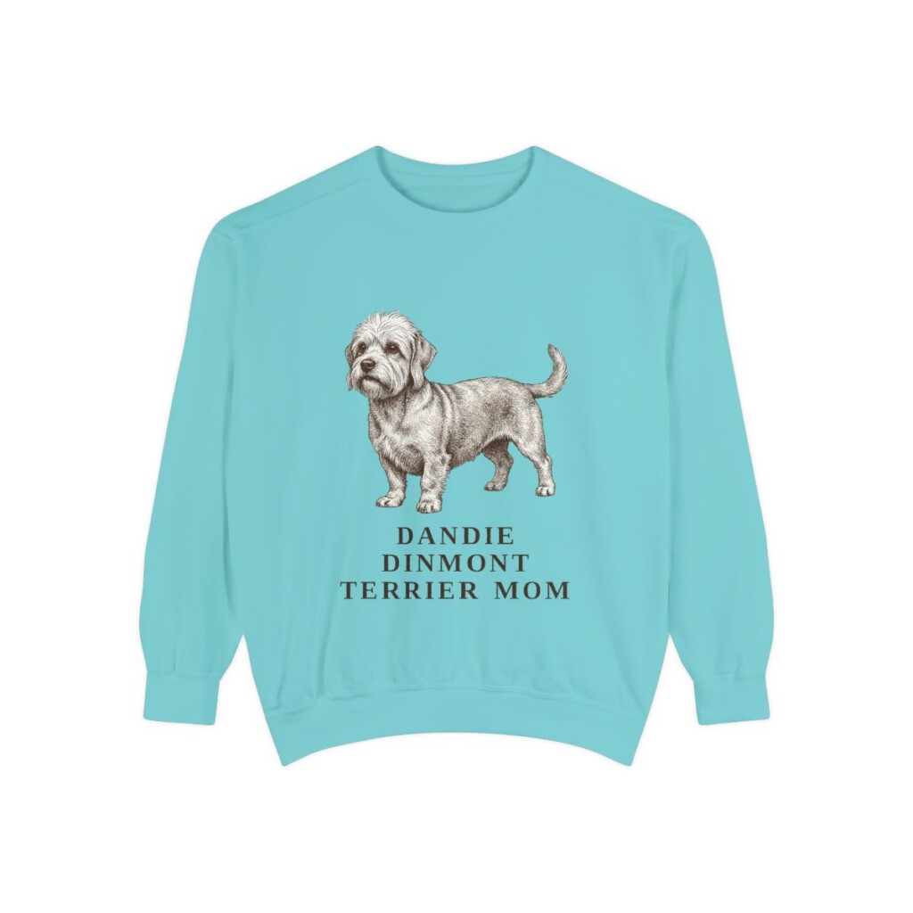 Dandie Dinmont Terrier Mom Sweatshirt, Chalky Mint, front view