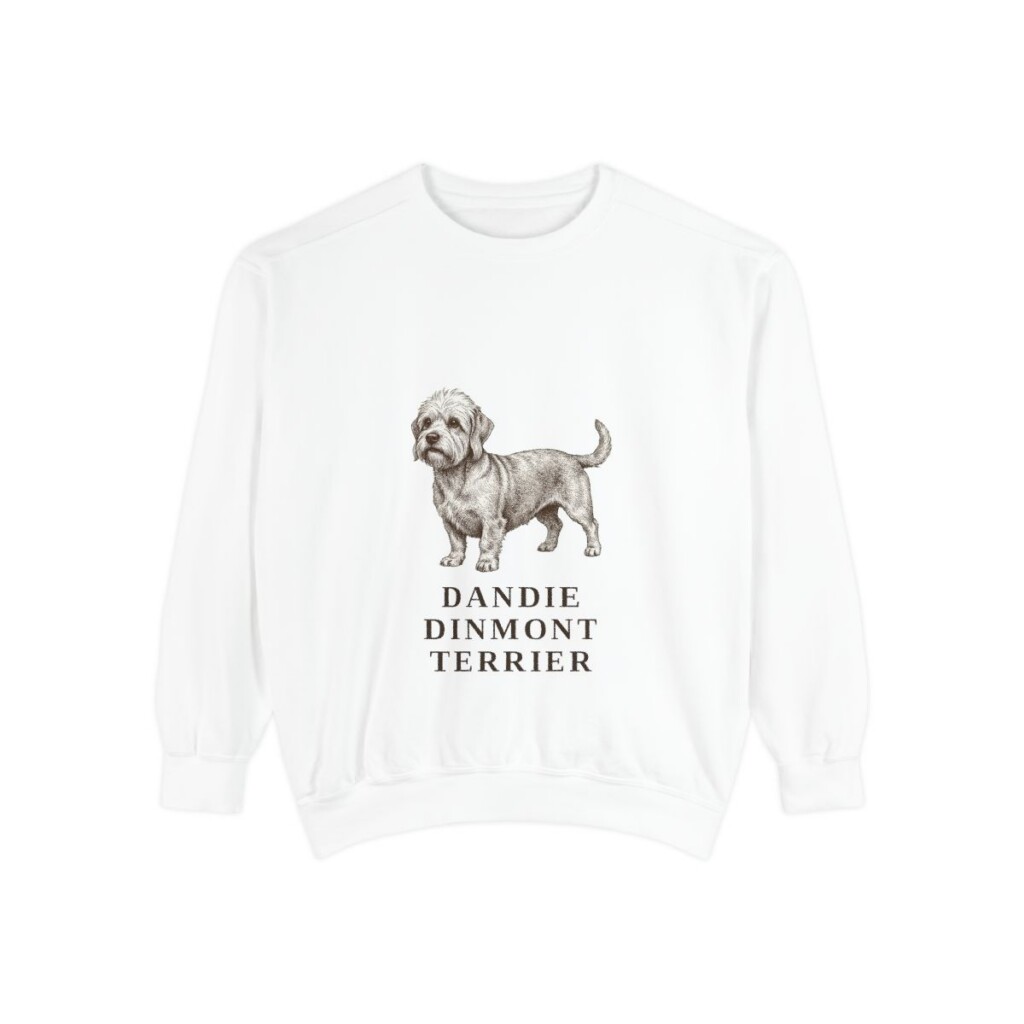 Dandie Dinmont Terrier Sweatshirt, White, front view