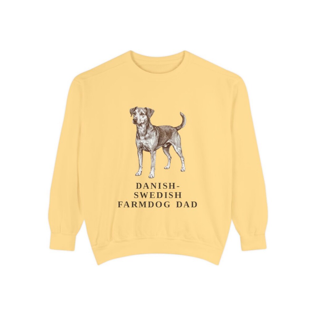 Danish-Swedish Farmdog Dad Sweatshirt, Butter, front view