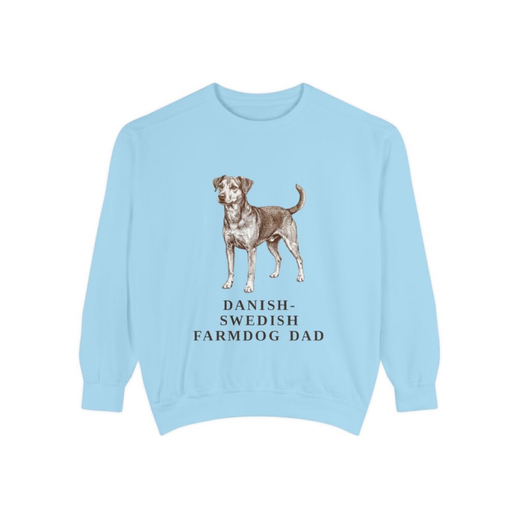Danish-Swedish Farmdog Dad Sweatshirt, Chambray, front view